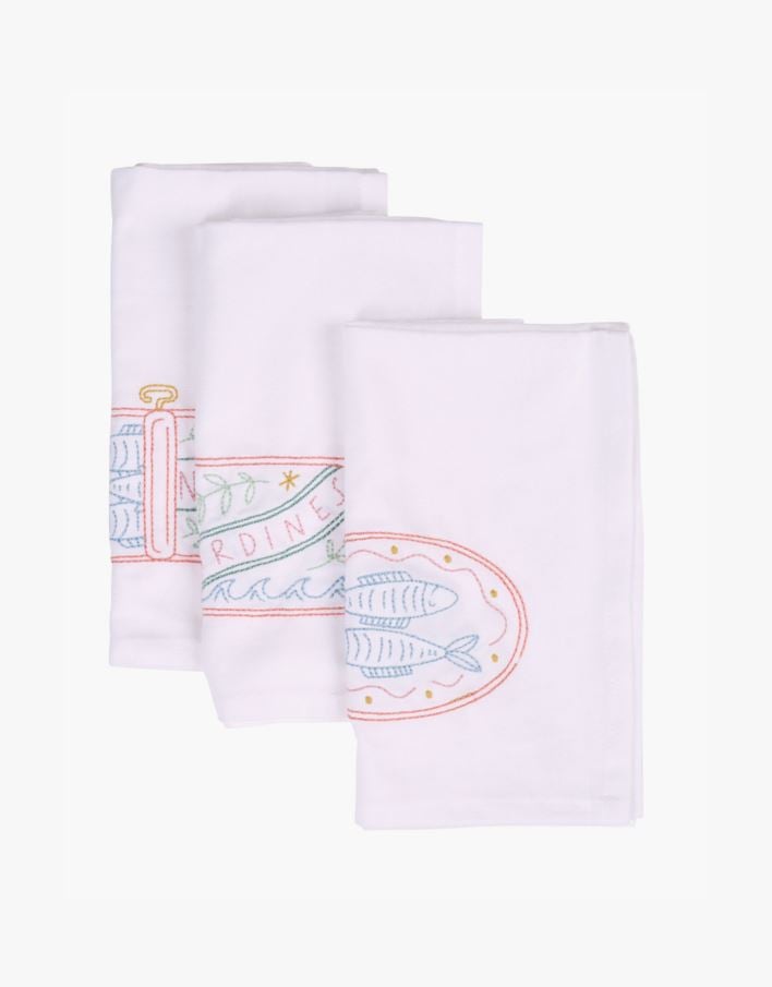 3 st tygservetter vit - 45x45 cm vit - 1