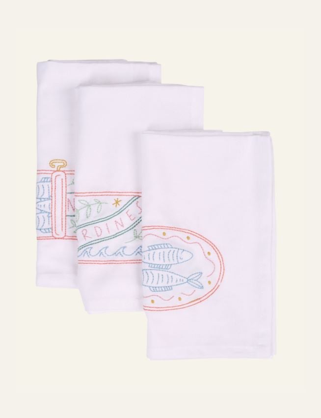 3 st tygservetter vit - 2