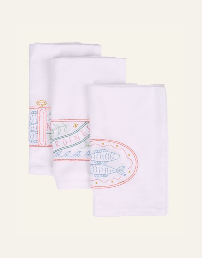 3 st tygservetter vit - 2