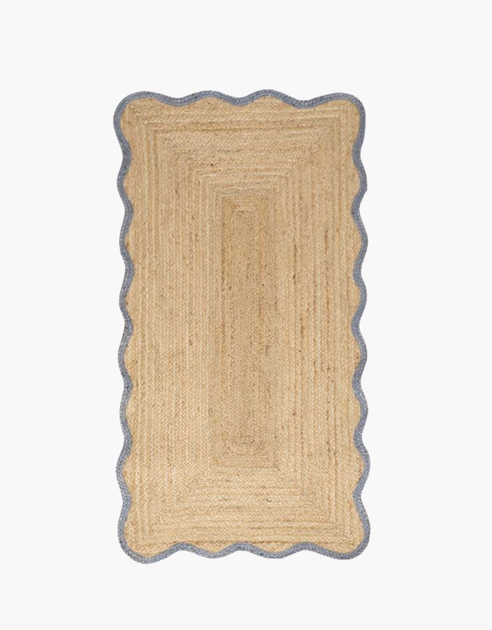 Jute matta gråblå - 80x150 cm gråblå - 1