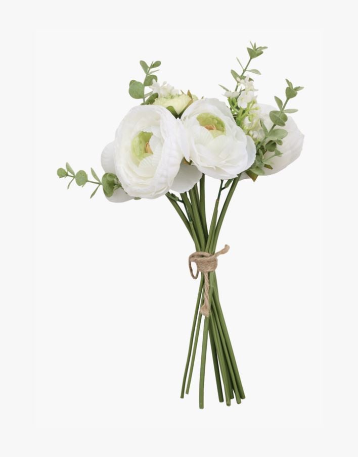 Konstgjord bukett vit - 20x18x36 cm vit - 1