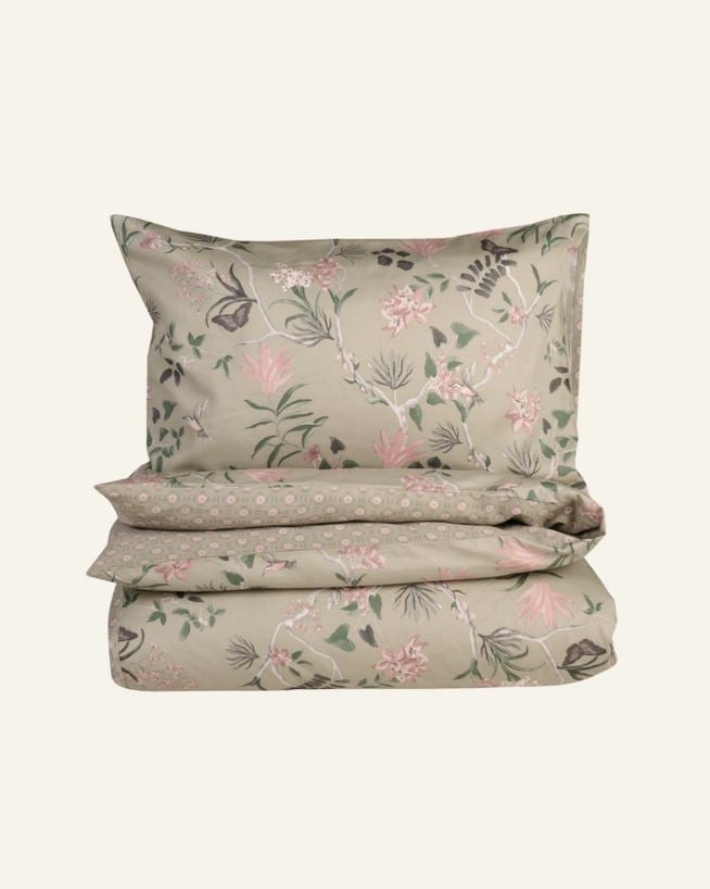 Påslakanset i satin grön - 150x210 cm grön - 1