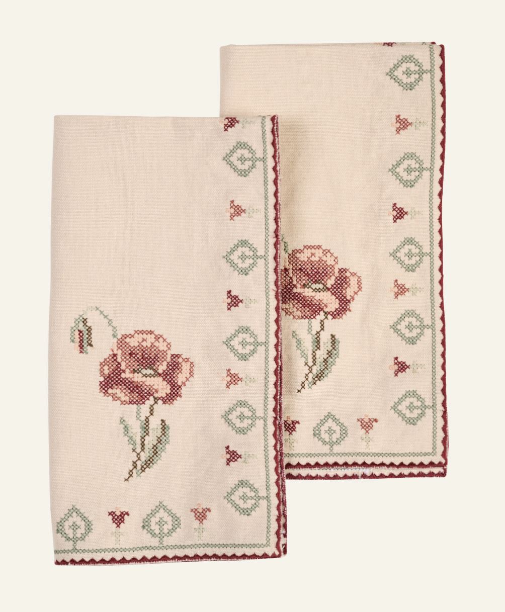 2-pack tygservetter beige - 45x45 cm beige - 1