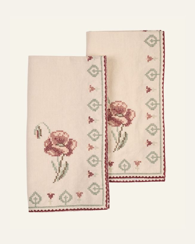 2-pack tygservetter beige - 45x45 cm beige - 1