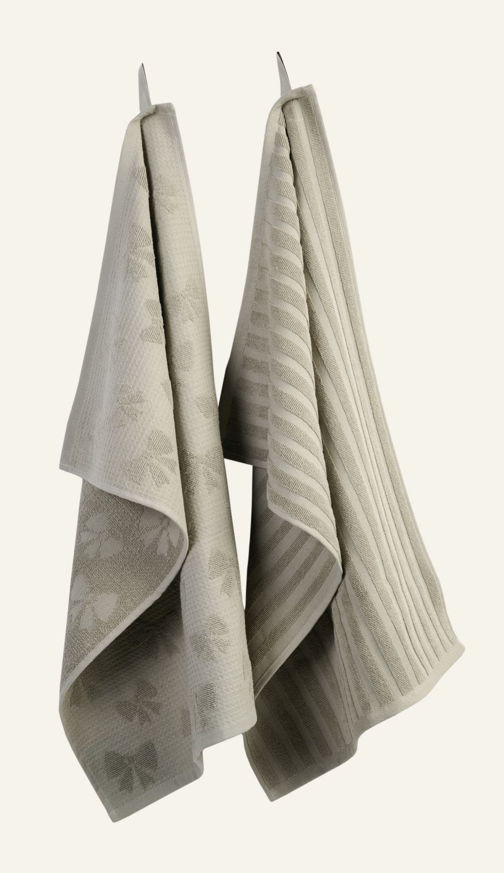 2-pack kökshanddukar grön - 70x45 cm grön - 1