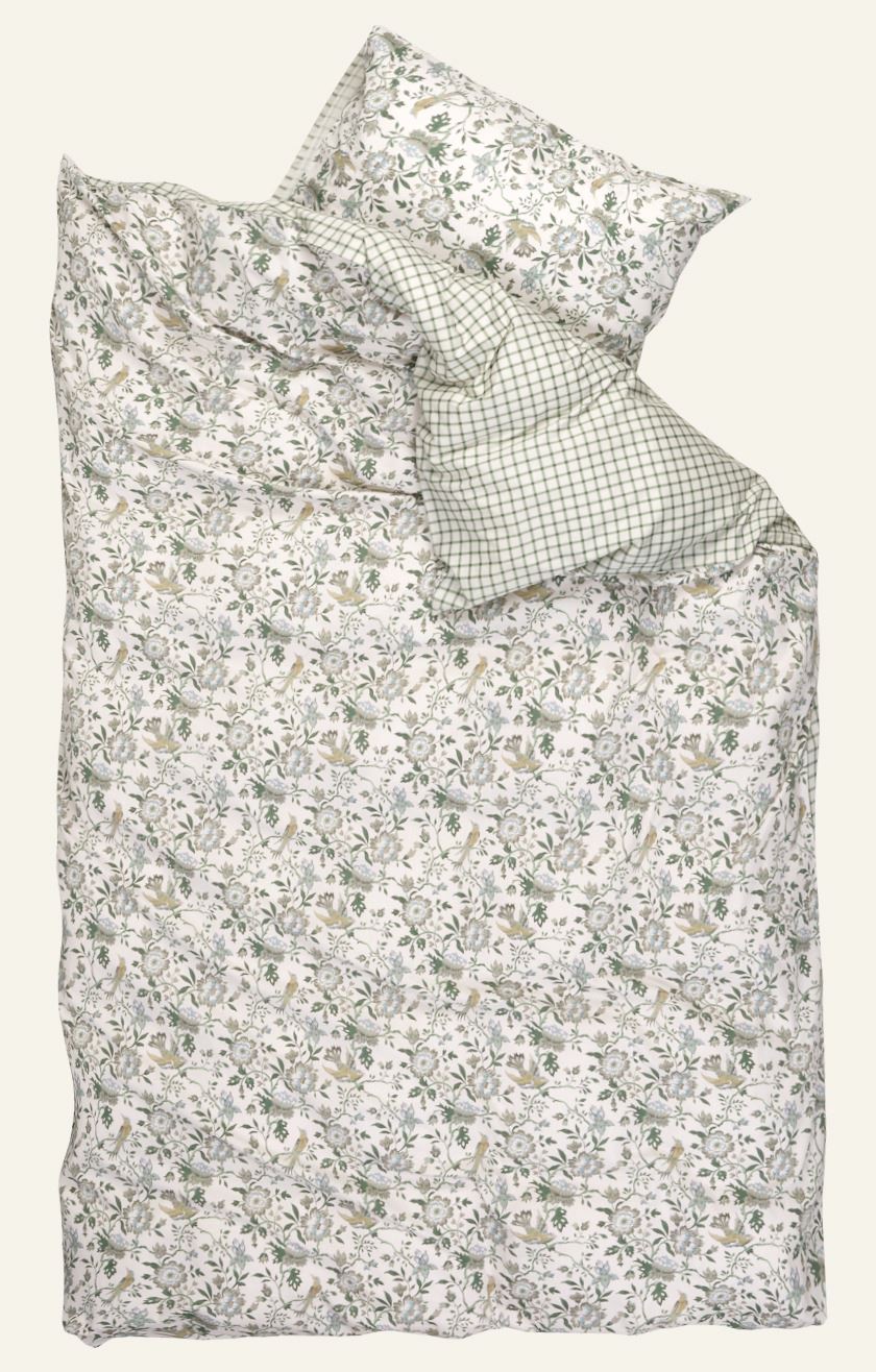Påslakanset i satin multi/grön - 5