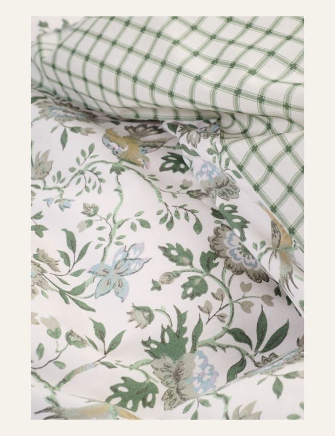 Påslakanset i satin multi/grön - 6