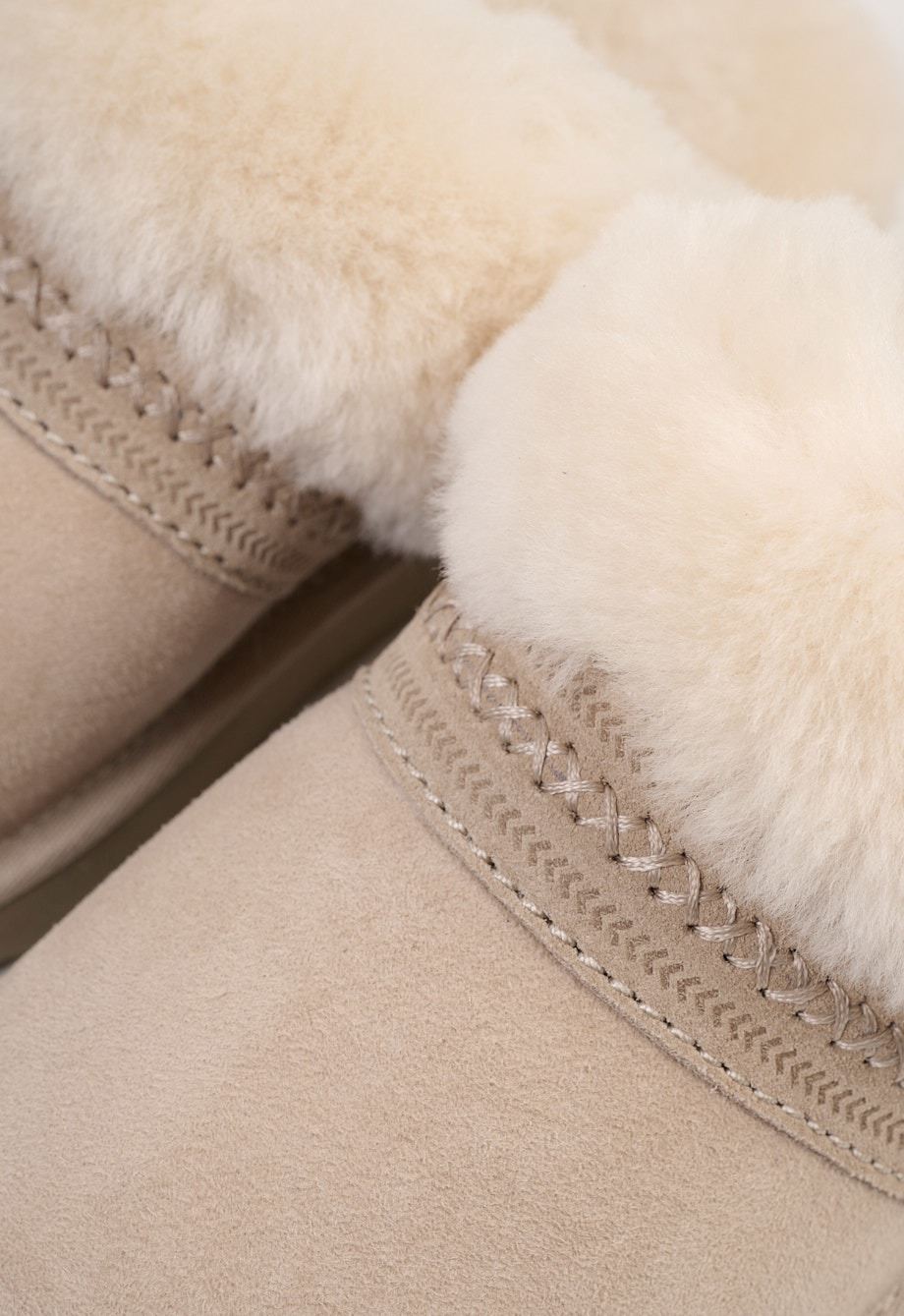 Fårskinnstofflor ljusbeige - 3