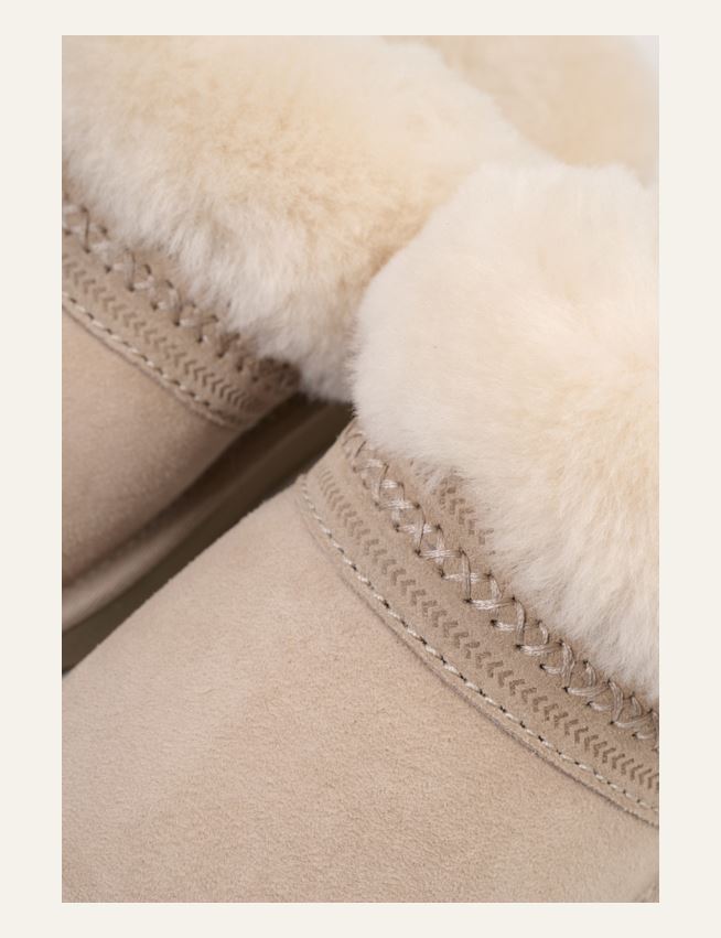 Fårskinnstofflor ljusbeige - 3