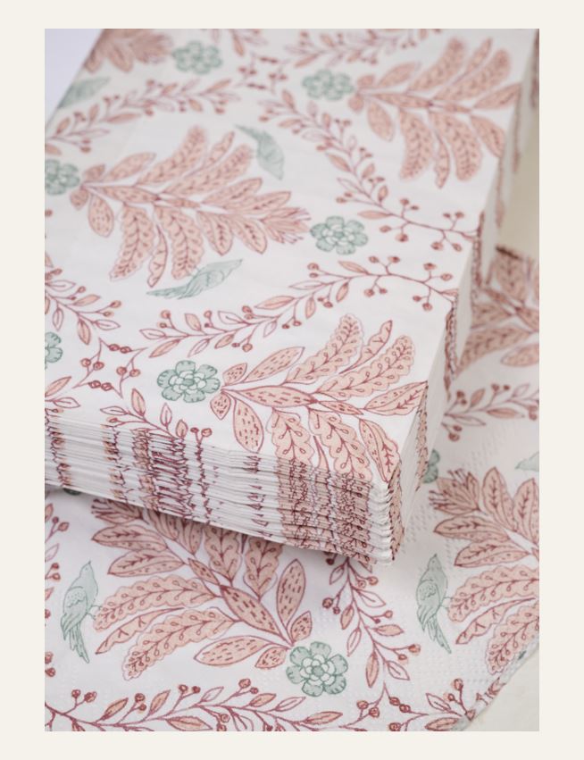 Middagsservetter multi/rosa - 2
