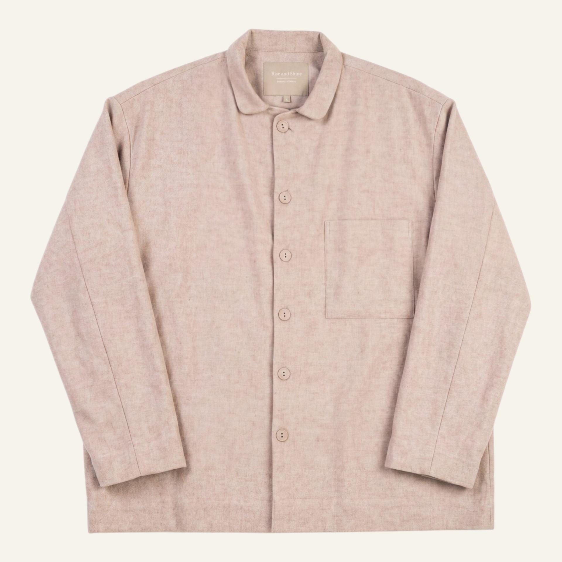 Garnfärgad flanellpyjamastopp sand - one size sand - 1