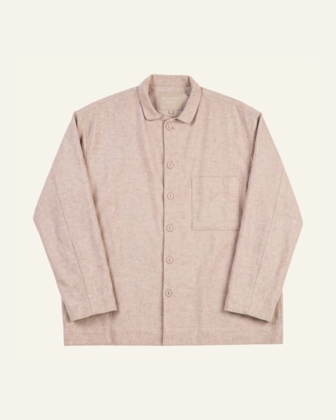 Garnfärgad flanellpyjamastopp sand - one size sand - 1