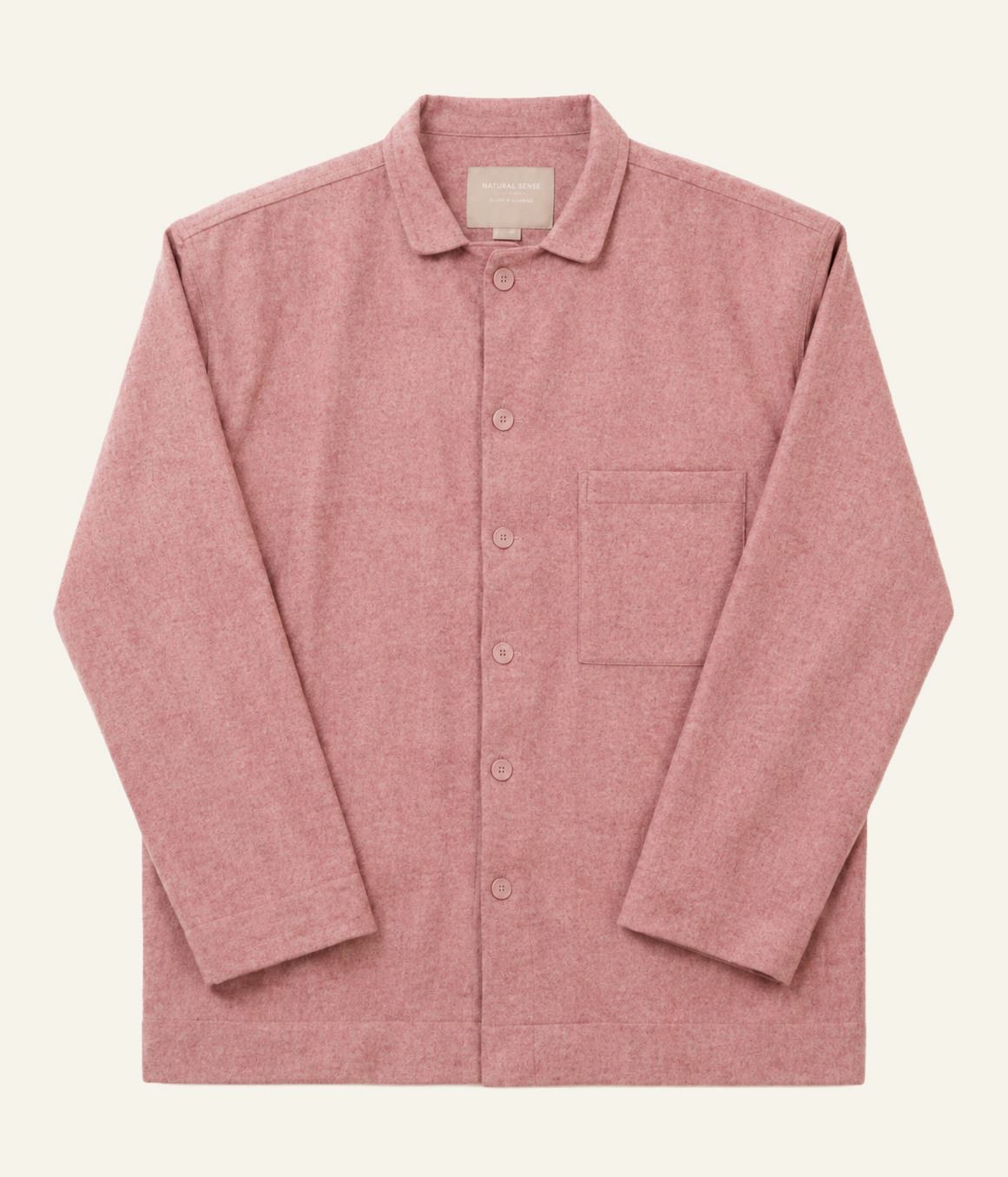 Garnfärgad flanellpyjamastopp gammelrosa - one size gammelrosa - 1