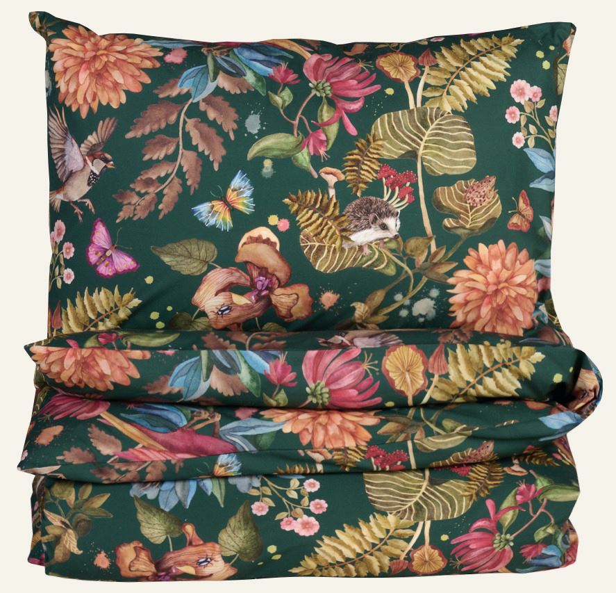 Påslakanset i percale multi/grön - 150x210 cm multi/grön - 1