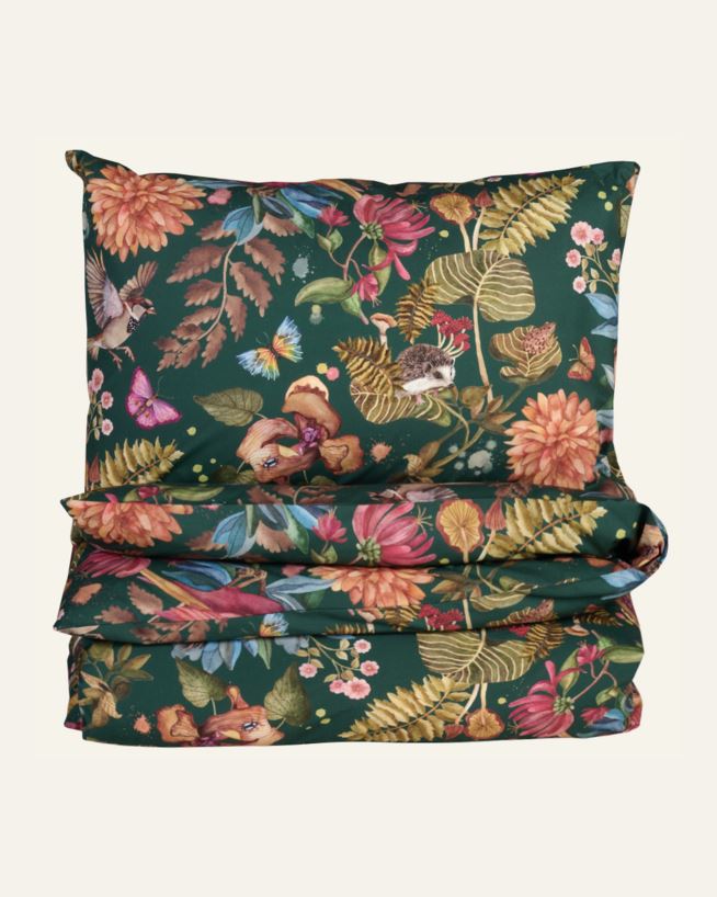 Påslakanset i percale multi/grön - 150x210 cm multi/grön - 1
