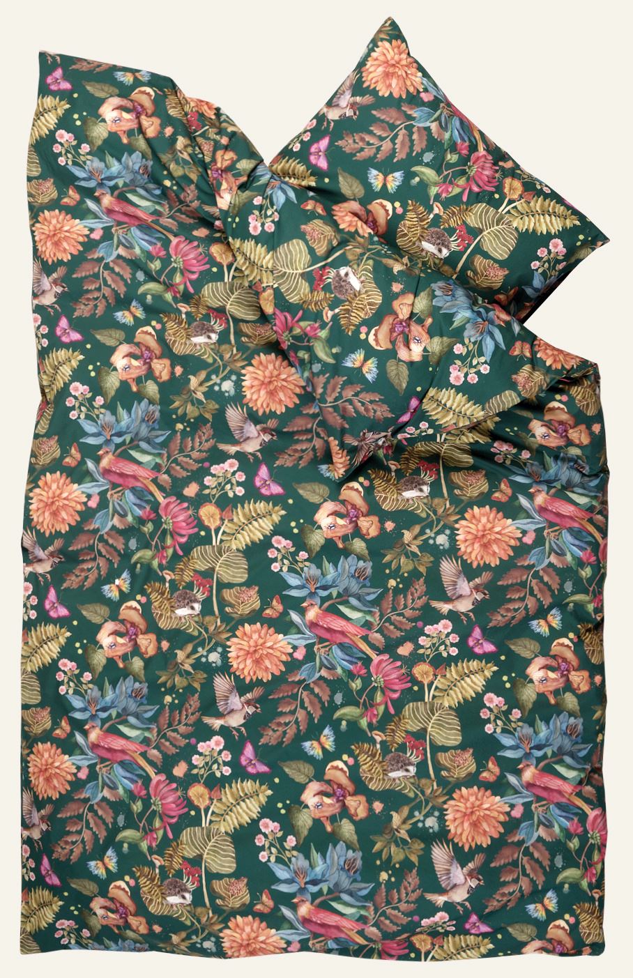 Påslakanset i percale multi/grön - 2