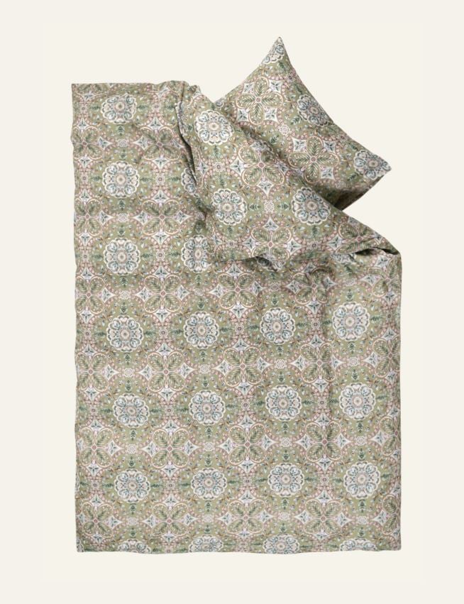 Påslakanset i satin multi/grön - 3