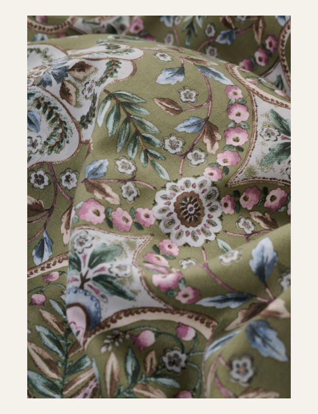 Påslakanset i satin multi/grön - 2
