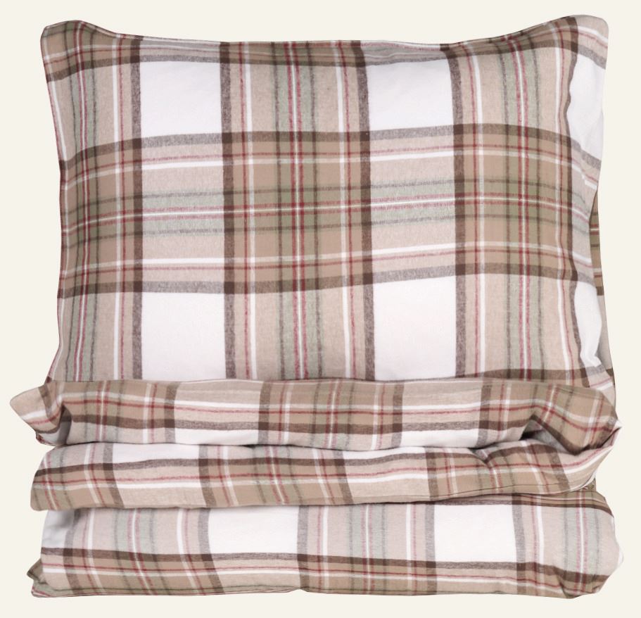 Påslakanset i garnfärgad flanell multi - 150x210 cm multi - 1