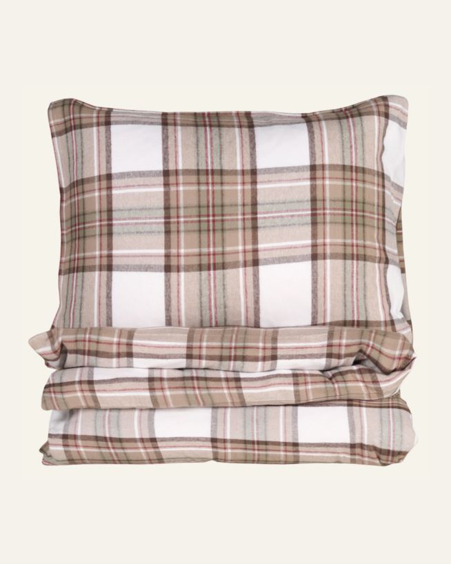 Påslakanset i garnfärgad flanell multi - 150x210 cm multi - 1
