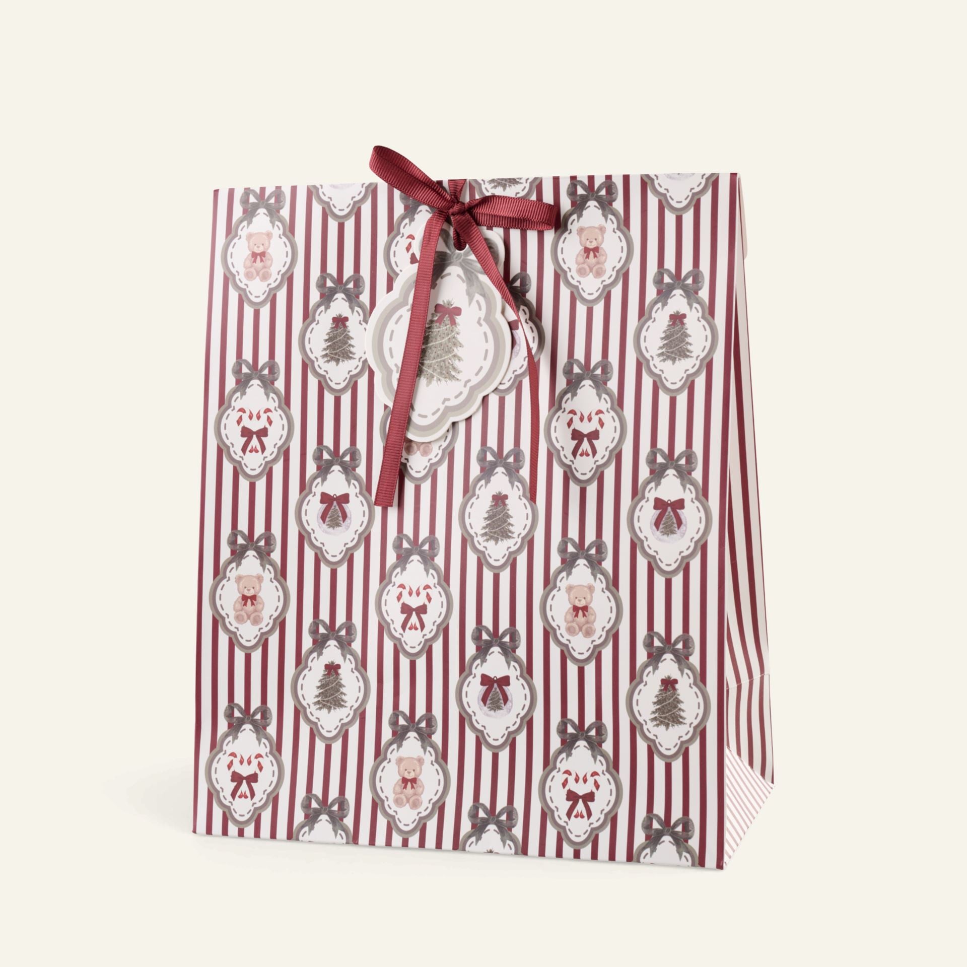 Presentpåse multi/röd - 25x30x12cm multi/röd - 1