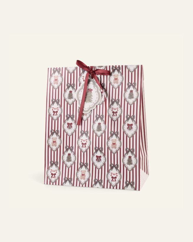 Presentpåse multi/röd - 25x30x12cm multi/röd - 1