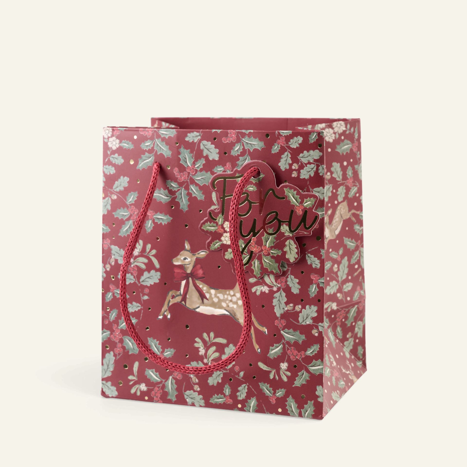 Presentpåse multi/röd - 13x15x9 cm multi/röd - 1
