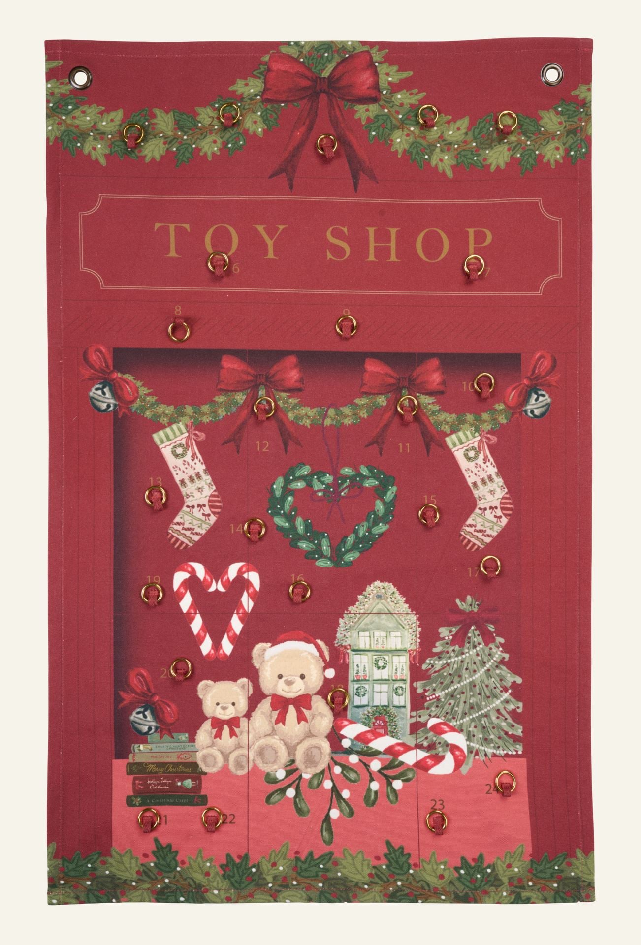 Adventskalender röd - 47x75 cm röd - 1