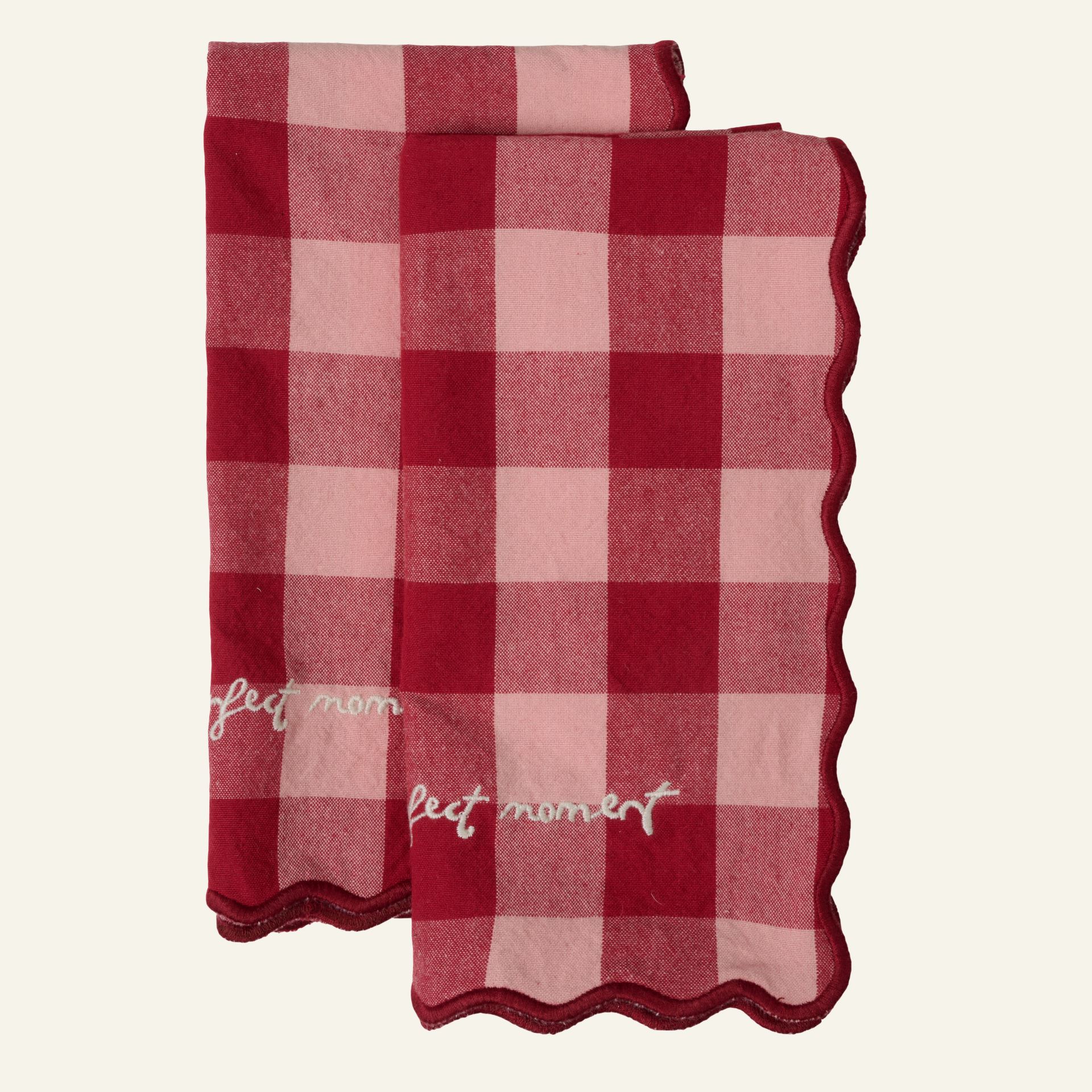 2-pack tygservett multi/röd - 45x45 cm multi/röd - 1