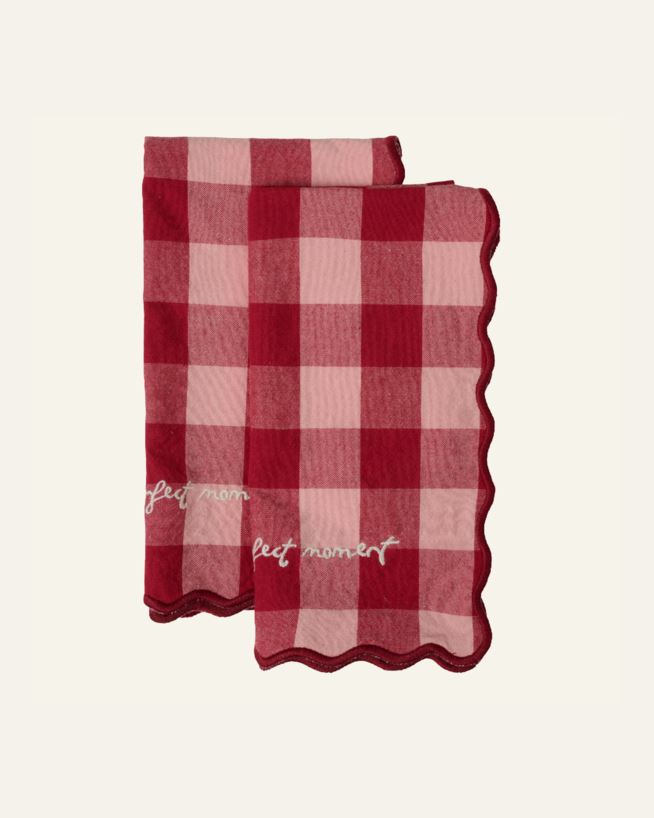 2-pack tygservett multi/röd - 45x45 cm multi/röd - 1