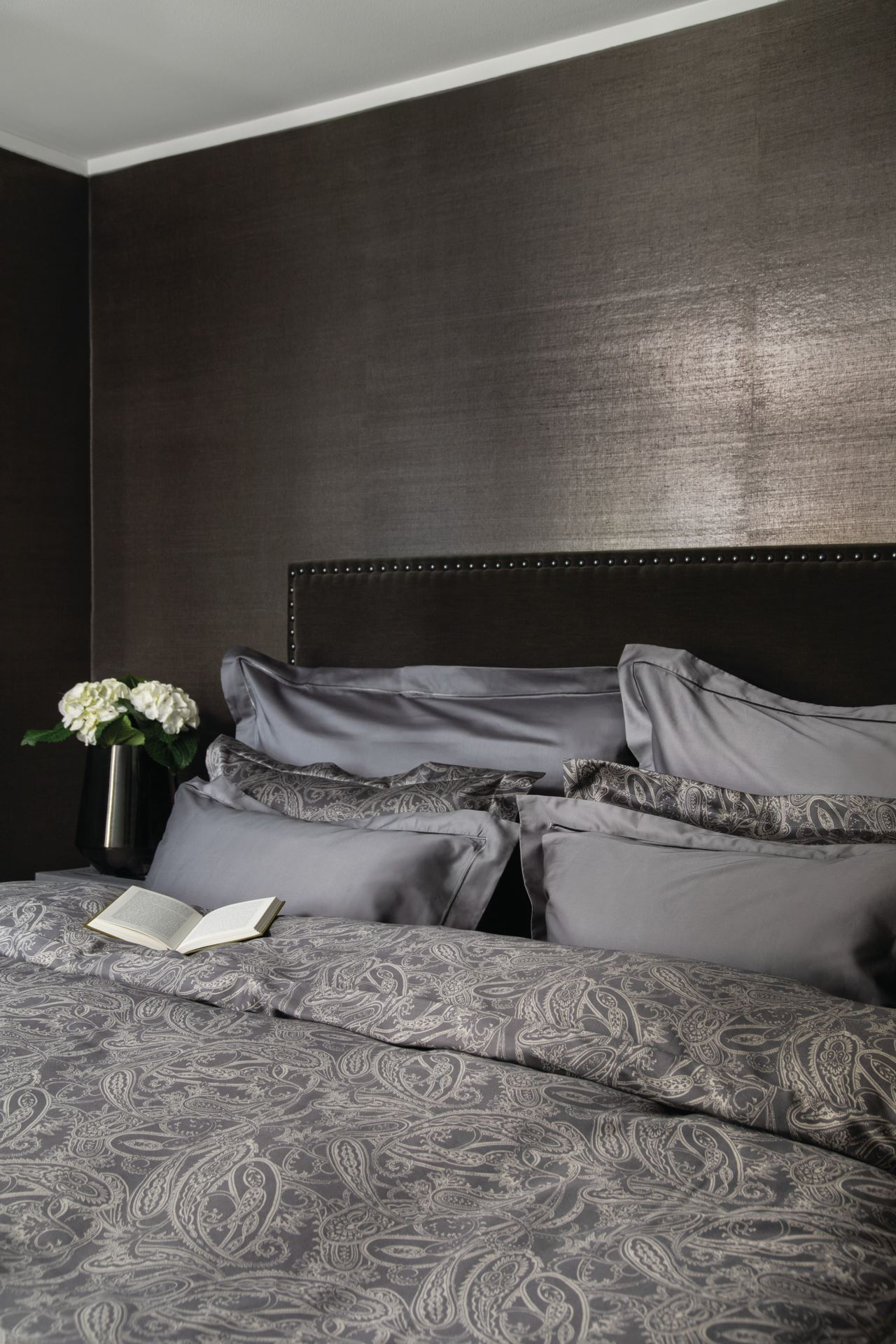 Påslakanset i egyptisk bomull satin grå - 2