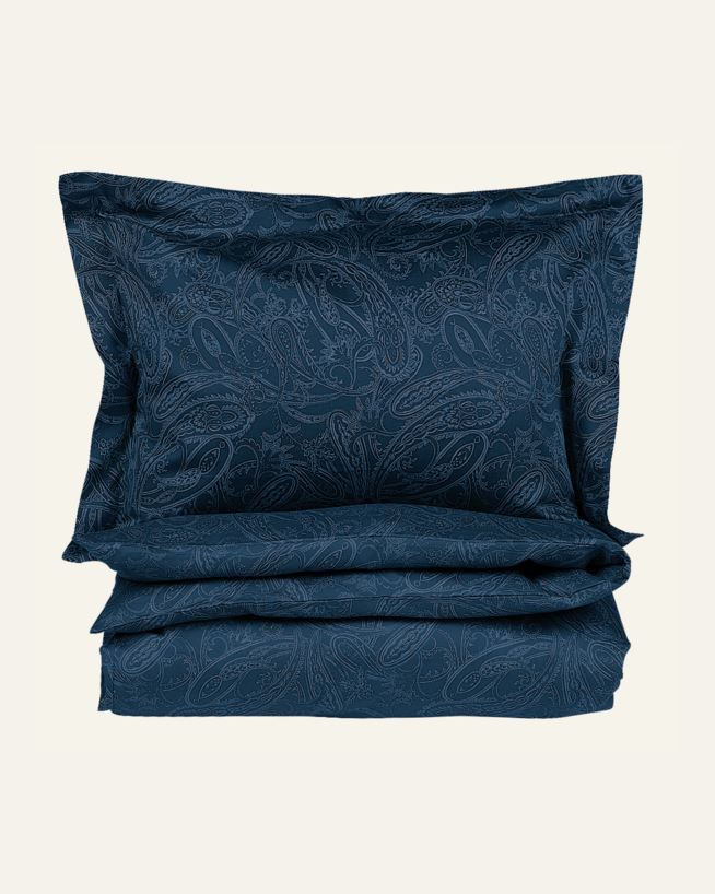 Påslakanset i egyptisk bomull satin dimblå - 150x210 cm dimblå - 1