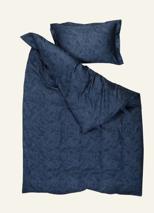 Påslakanset i egyptisk bomull satin dimblå - 2