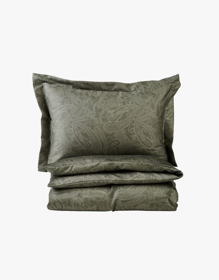 Påslakanset i egyptisk bomull satin olivgrön - 150x210 cm olivgrön - 1