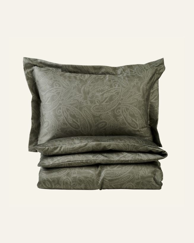Påslakanset i egyptisk bomull satin olivgrön - 150x210 cm olivgrön - 1