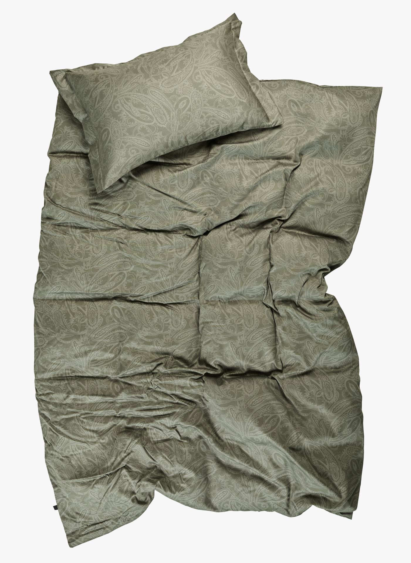 Påslakanset i egyptisk bomull satin olivgrön - 2