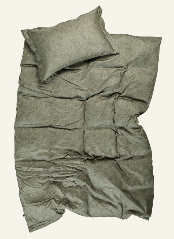 Påslakanset i egyptisk bomull satin olivgrön - 2