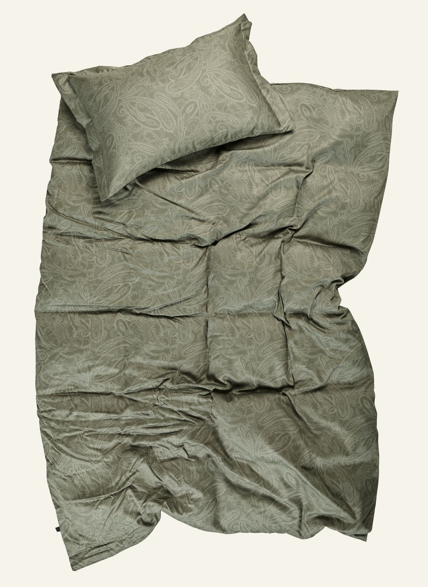 Påslakanset i egyptisk bomull satin olivgrön - 2