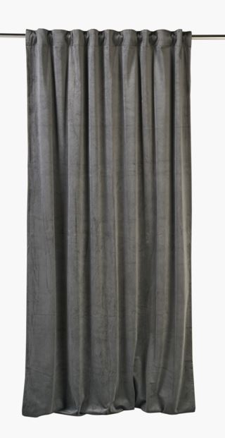 Mali sammet gardin grå