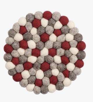 Ull multi grytunderlägg röd