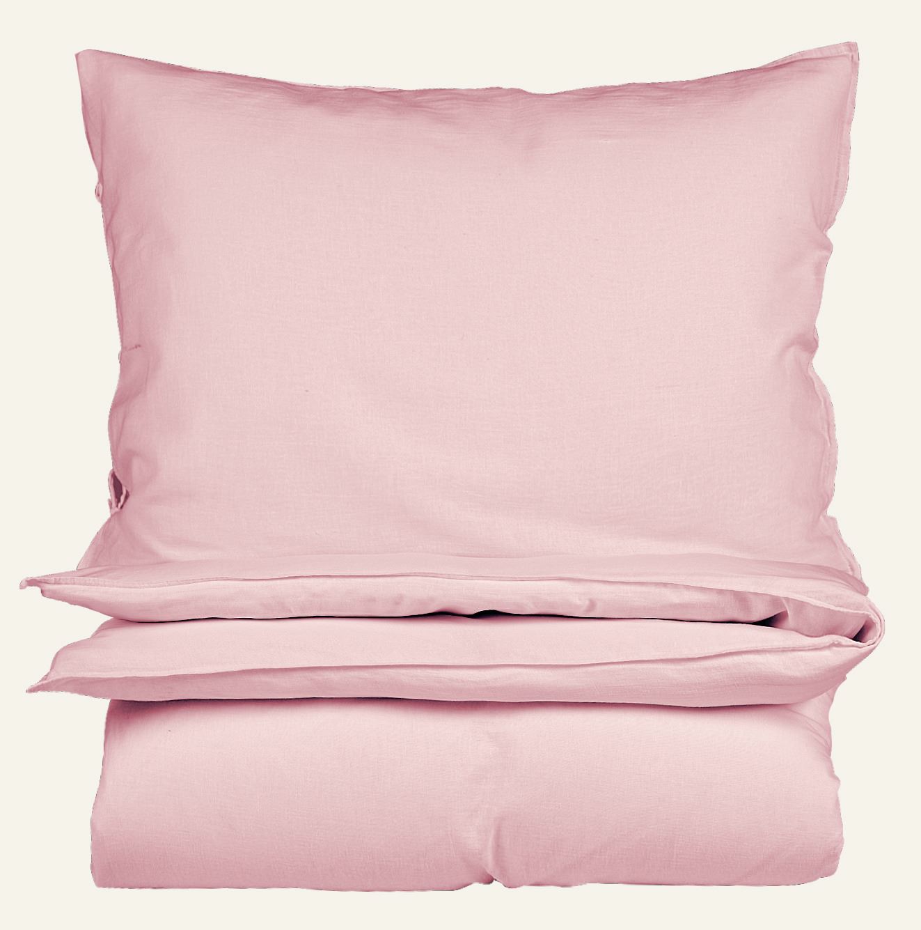 Påslakanset i linne & bomull puderrosa - 150x210 cm puderrosa - 1