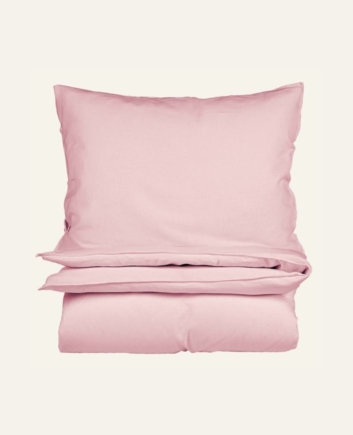 Påslakanset i linne & bomull puderrosa - 150x210 cm puderrosa - 1