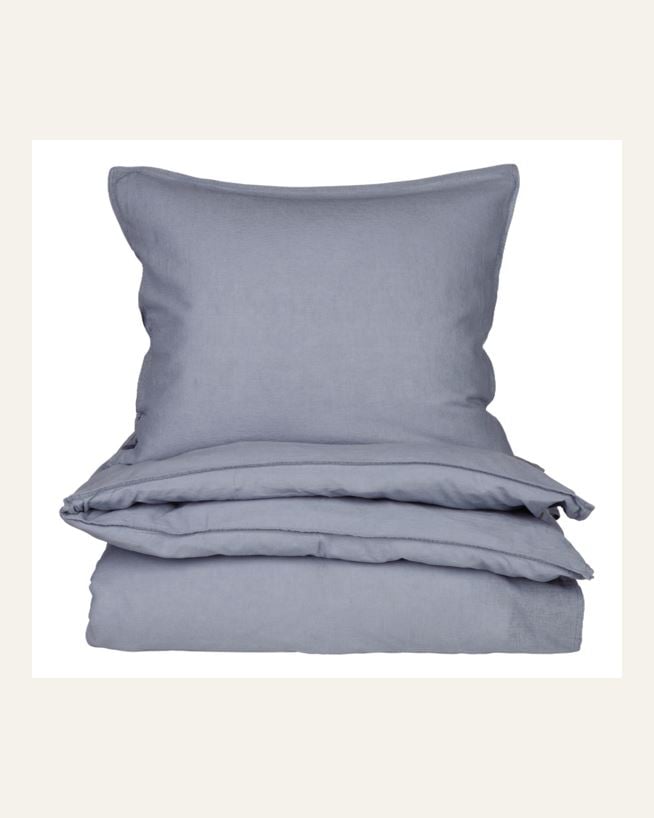 Påslakanset i linne & bomull denimblå - 150x210 cm denimblå - 1
