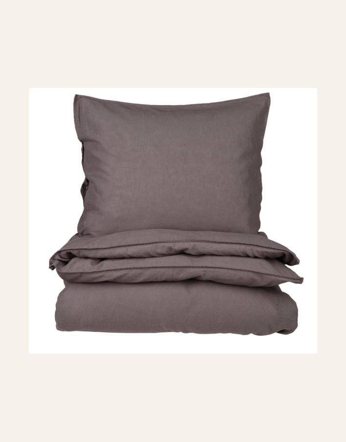 Påslakanset i linne & bomull mörkgrå - 3