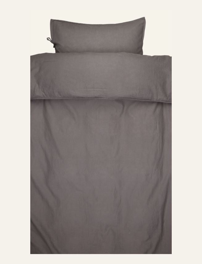 Påslakanset i linne & bomull mörkgrå - 2