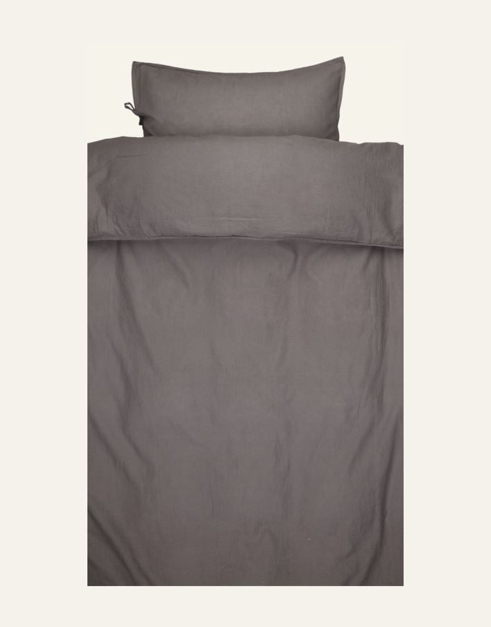 Påslakanset i linne & bomull mörkgrå - 2