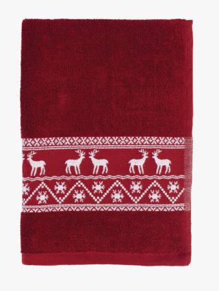 hemtex Reindeer handduk röd