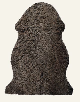 Curly fårskinn mörkbrun