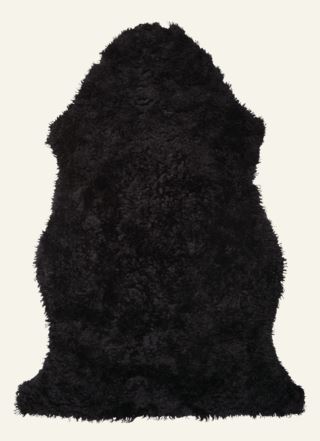 Curly fårskinn svart
