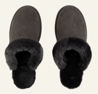 Wooly fårskinnstofflor mörkbrun